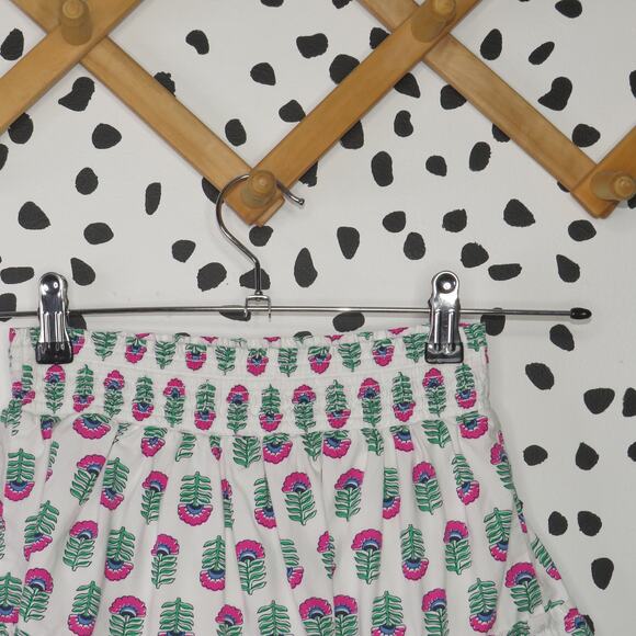 Crewcuts White Floral Print Smocked Waist Tiered Girls Skort - Picture 4 of 7